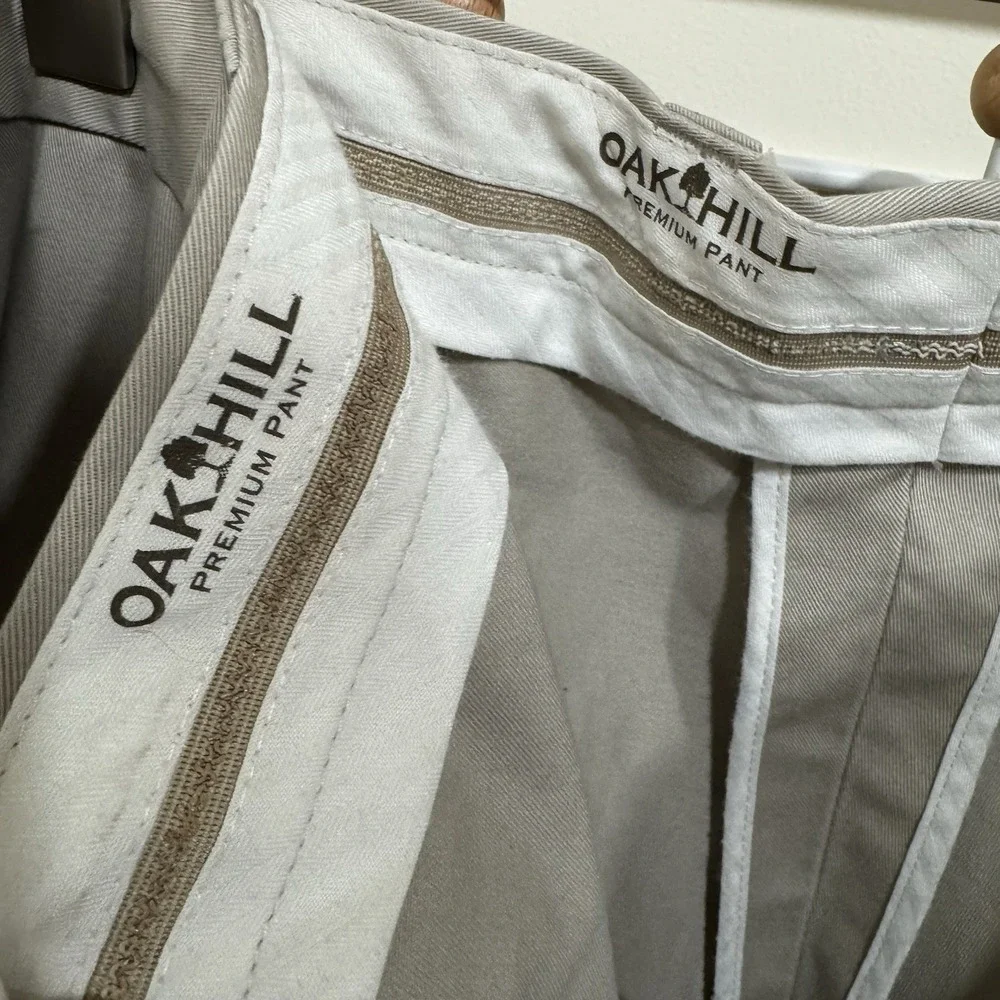 Oak Hill Premium Pants Mens 54x28 Beige Khaki Chino Straight Leg Trouser
